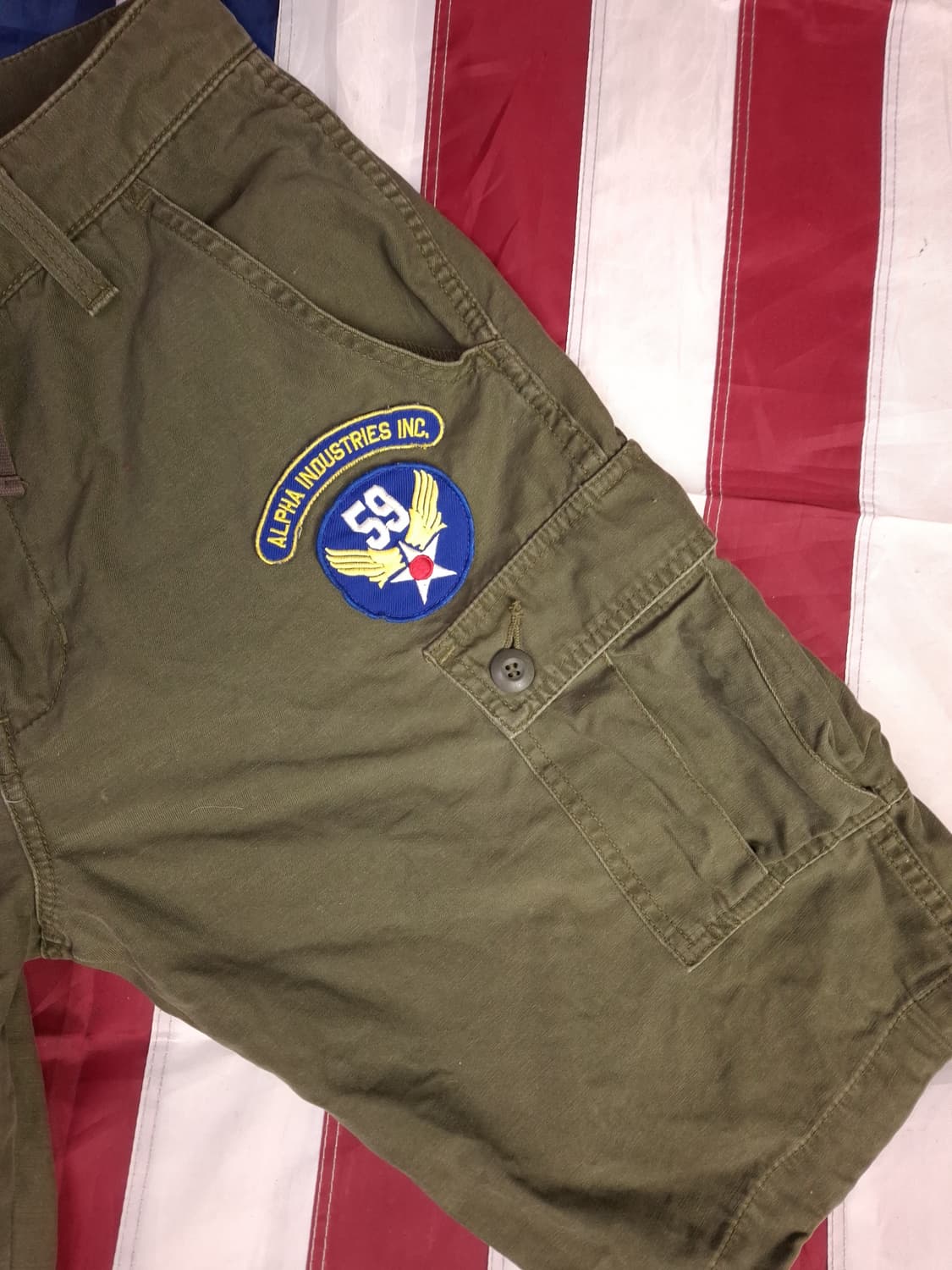 오리지날 일본판 알파사 밀리터리 패치 카고 반바지 상품이미지2
