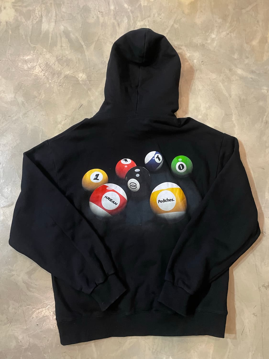 피치스 크림 로또 후드 블랙 L 상품이미지5