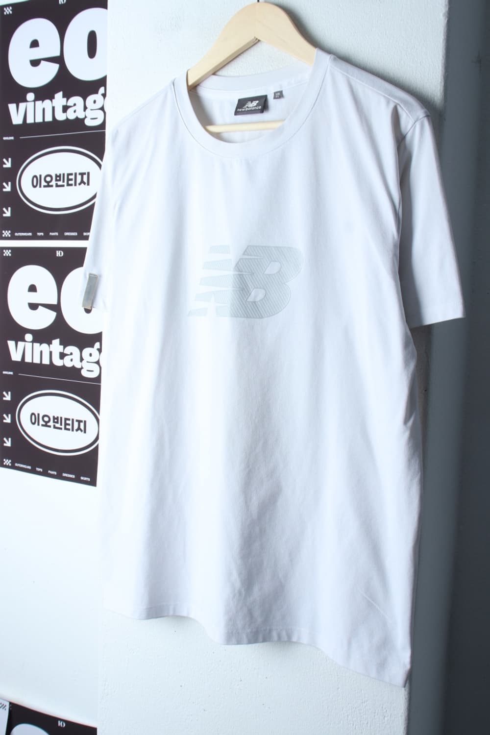 (XL-2XL) 뉴발란스 반팔 티셔츠 빅로고 기능성 화이트-H32963 상품이미지1