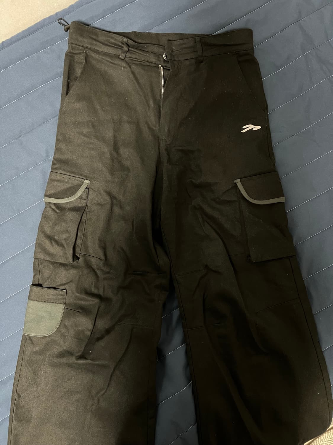 주영X탄산 와이드 링거 카고 팬츠 (블랙) 상품이미지1