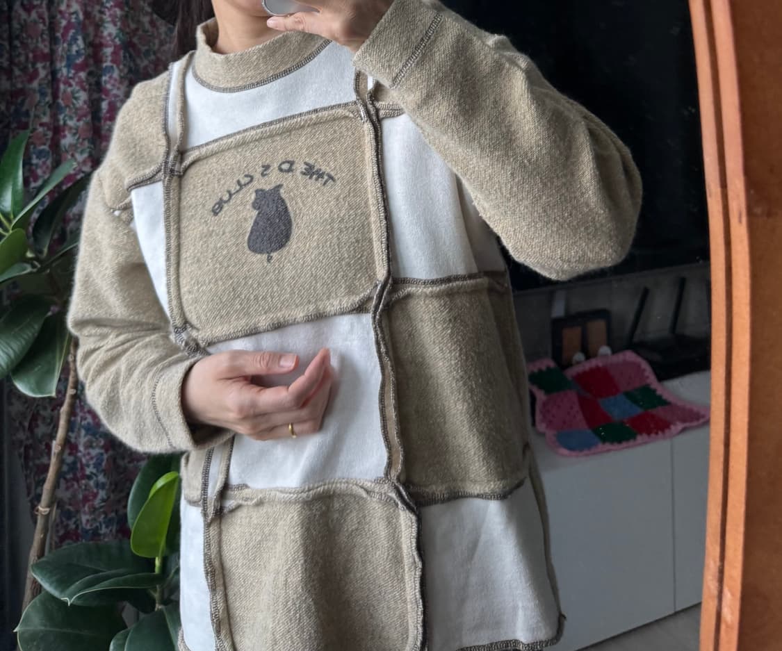 빈티지 패치워크 고양이 프린트 티셔츠 넘 귀여워요 상품이미지7