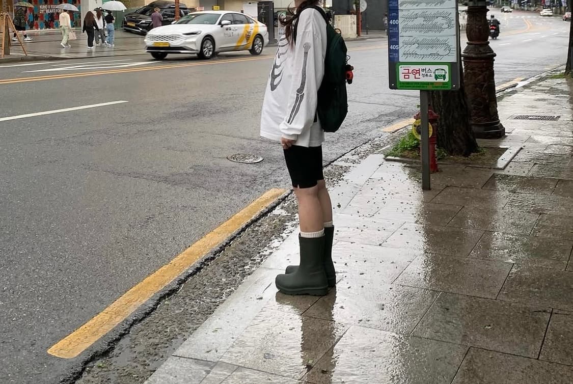 헌터 오리지날 숏 레인부츠 카키 상품이미지2