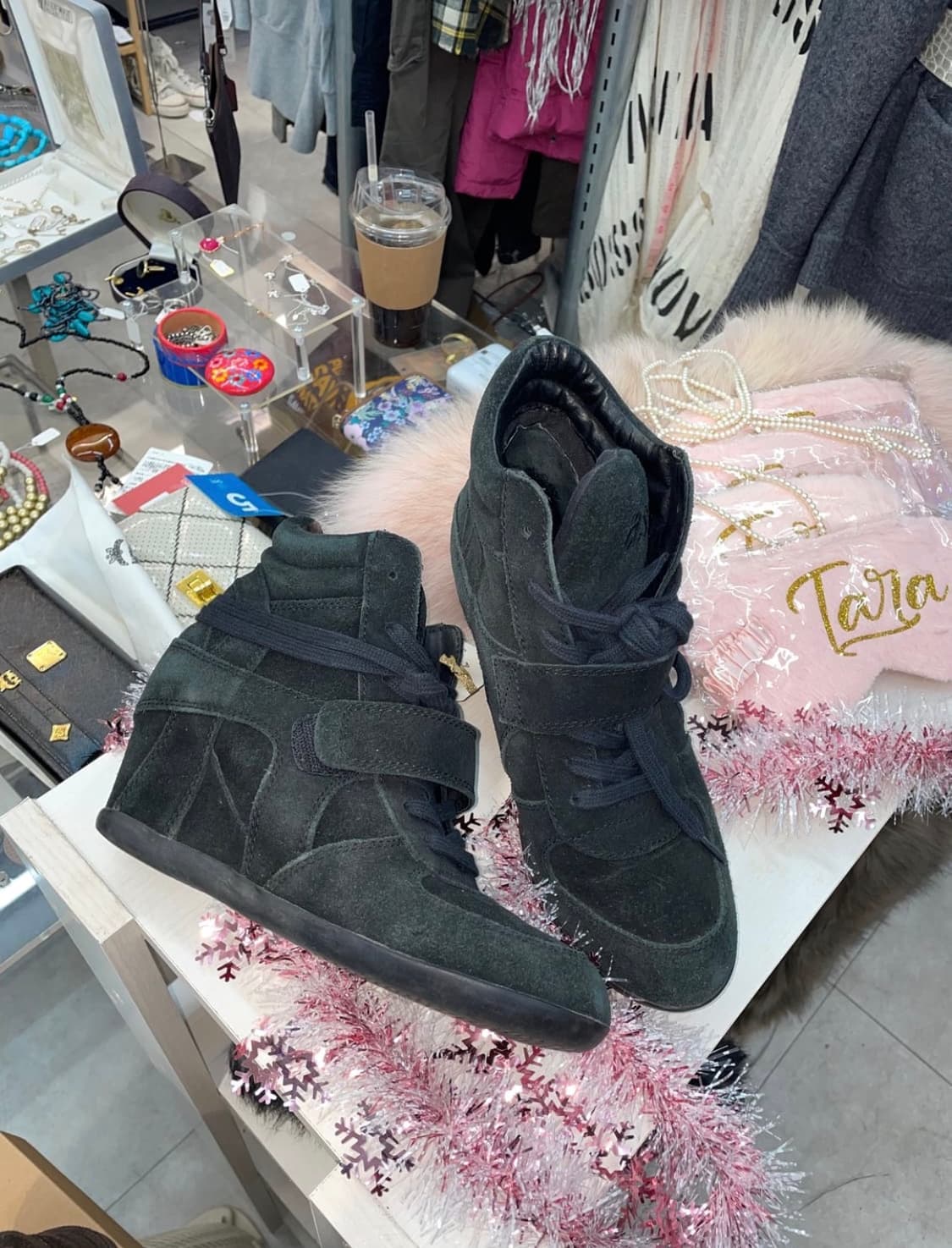 Ash 아쉬 블랙 보위 웨지힐 스니커즈 상품이미지1