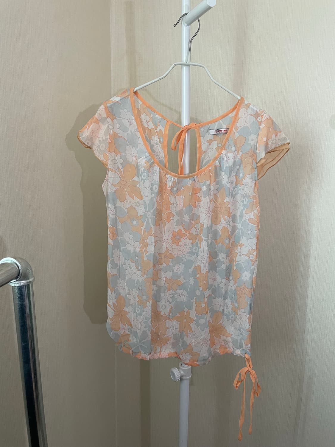 빈티지 파스텔 플라워 쉬폰 블라우스 상품이미지1