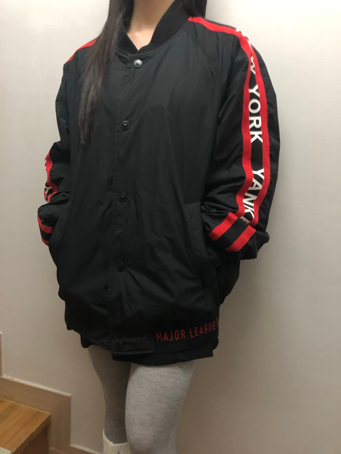빈티지 mlb 블랙 펑크 점퍼 상품이미지4