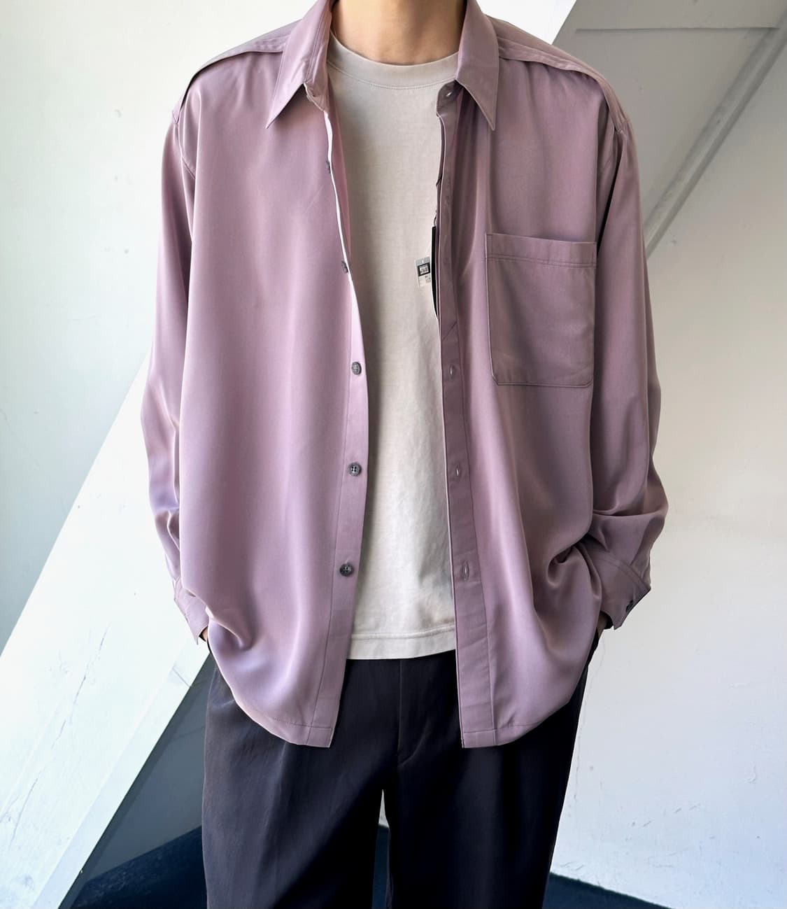 Silky fabric design blouse shirt 상품이미지2