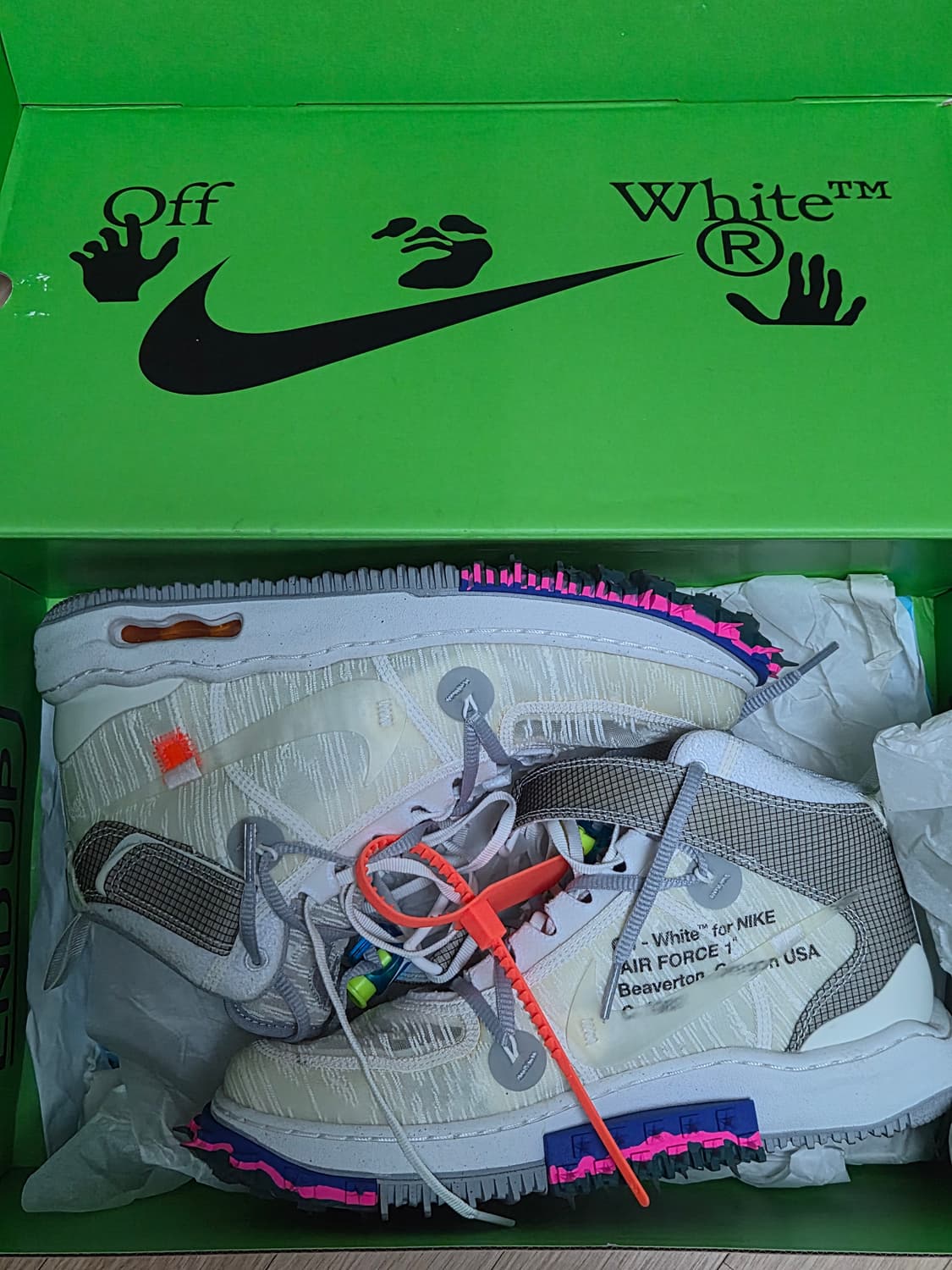 나이키 오프화이트 에어포스1 미드 SP 화이트 265 상품이미지2