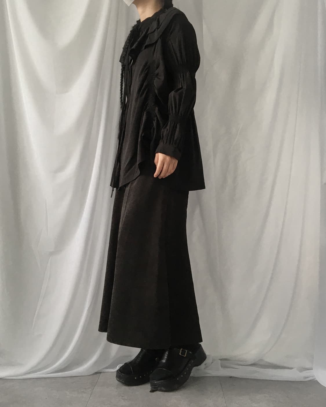 Button up corduroy long skirt 상품이미지5