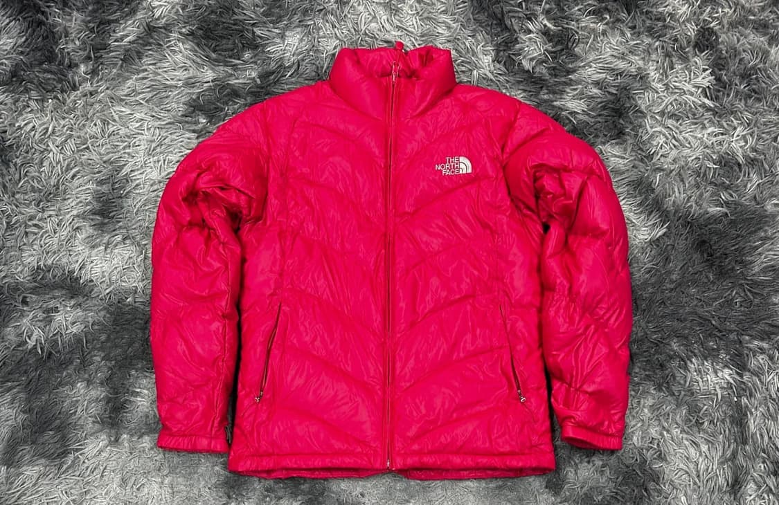 노스페이스 구스다운 핑크 경량패딩 점퍼 자켓(90) 상품이미지2