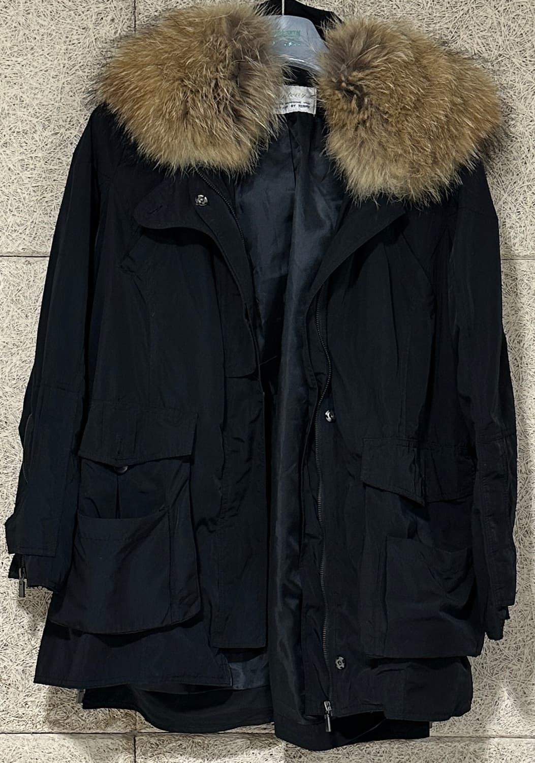 블랙 패딩 퍼 자켓 상품이미지2