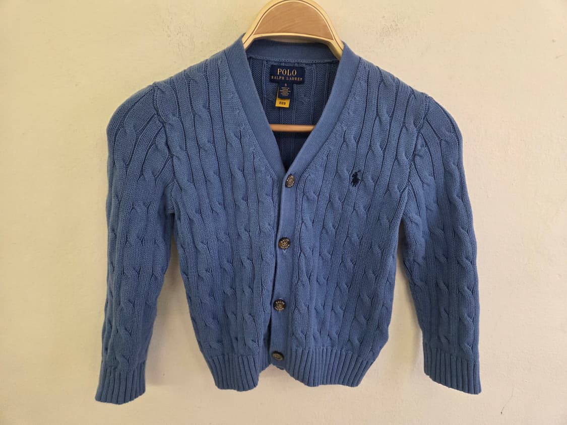 폴로 랄프로렌 남아 케이블 니트 가디건 블루 5세 상품이미지1