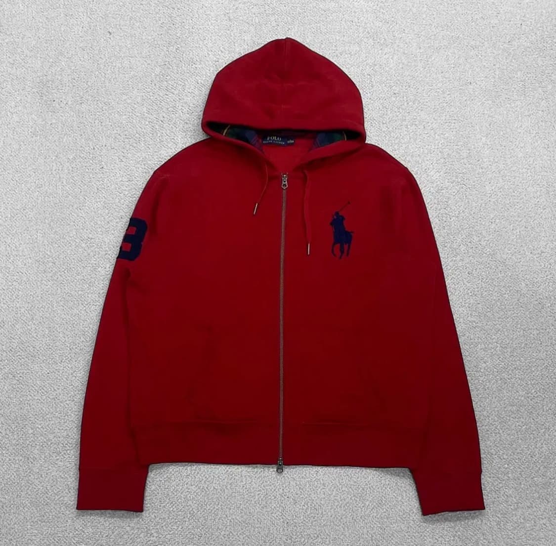 폴로 빅포니 레드 후드집업 M 상품이미지2