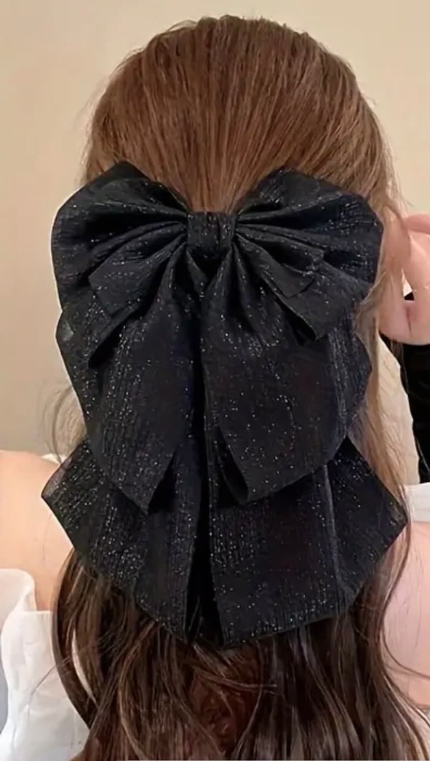 블랙 리본 집게핀 새상품 상품이미지1