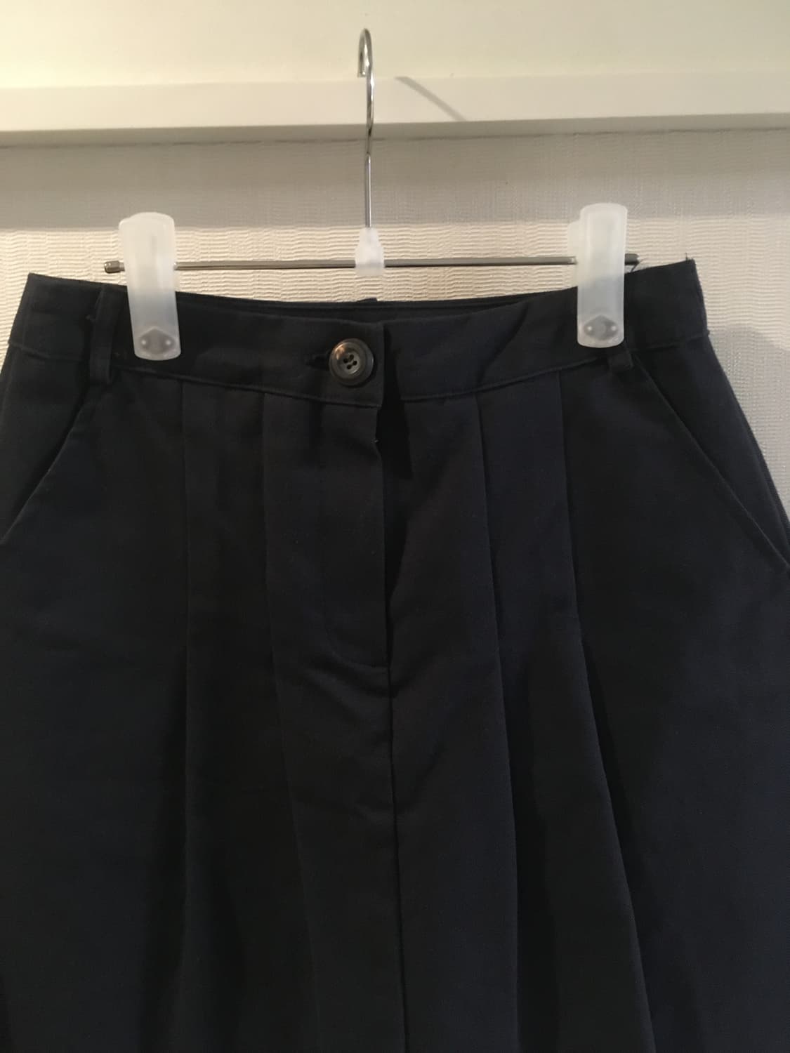 레터프롬문 핀턱 미디 스커트 네이비 S 상품이미지3