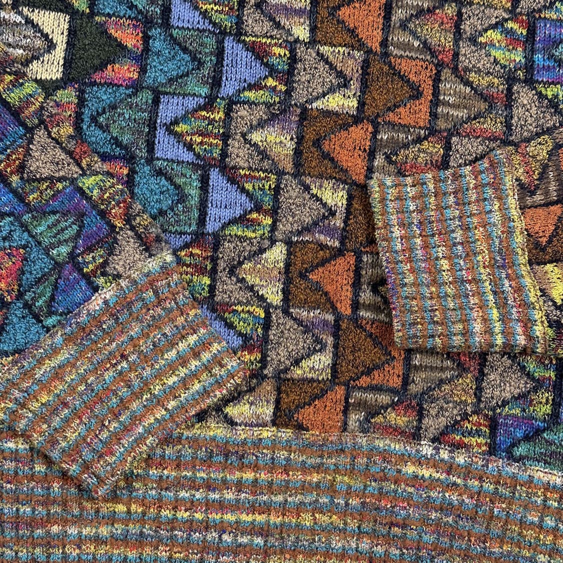 VTG 빈티지 노르딕 패턴 반집업 니트 (M) 상품이미지3