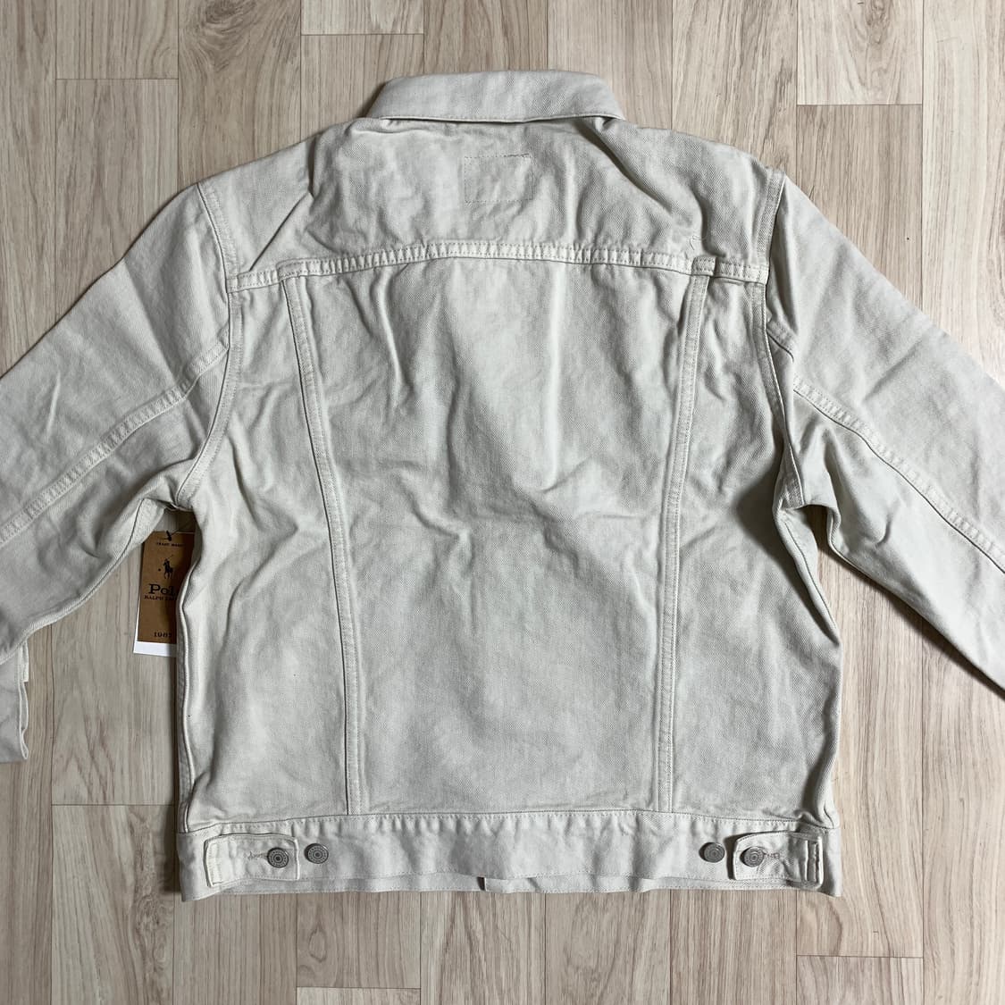 폴로 가먼트다이 트럭커자켓 아이보리 L 새상품 상품이미지3