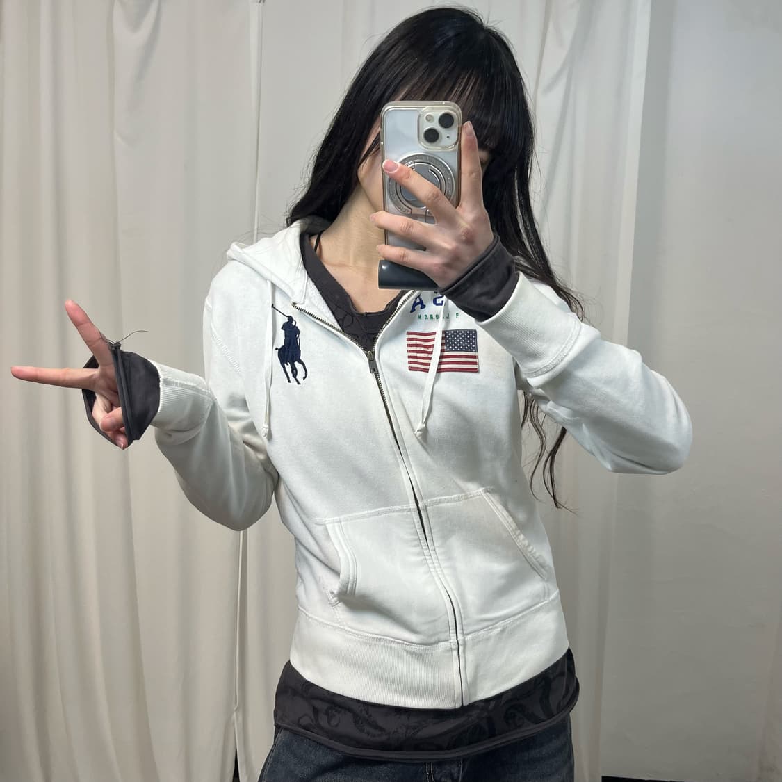 Polo Big Pony USA Flag Hood zip-up 상품이미지2