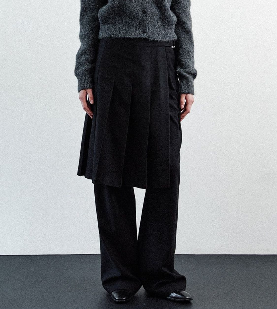 Le 르 wool layered skirt + wide pants set 상품이미지1