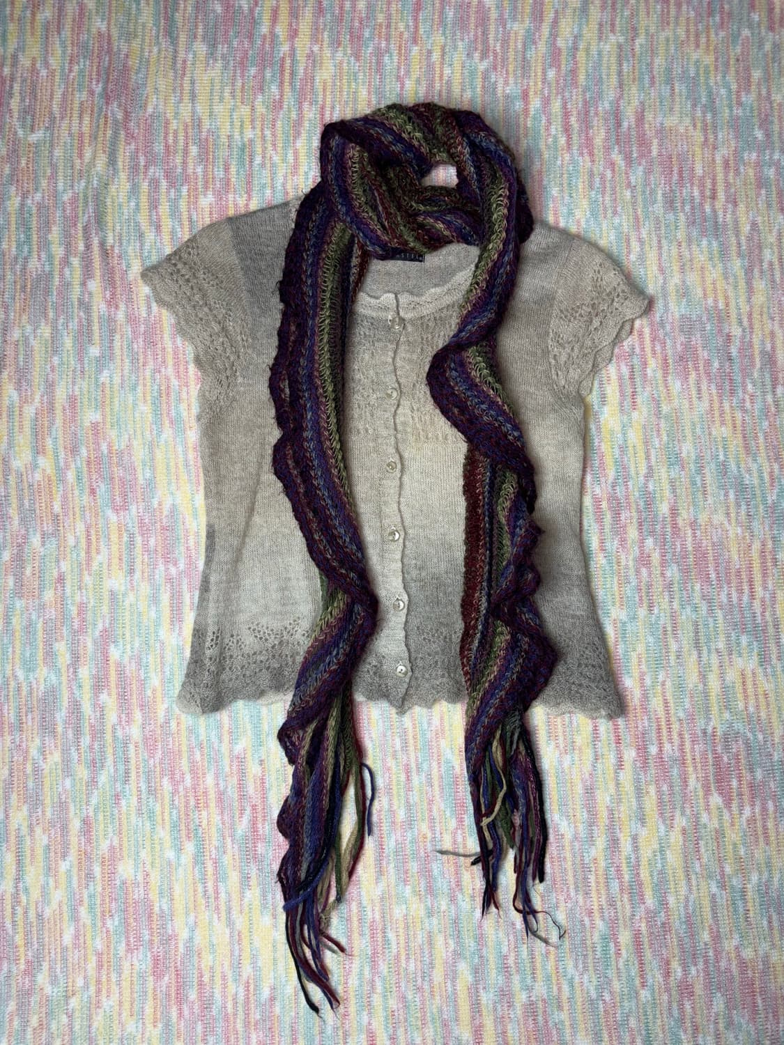다채색 뜨개 머플러 상품이미지5