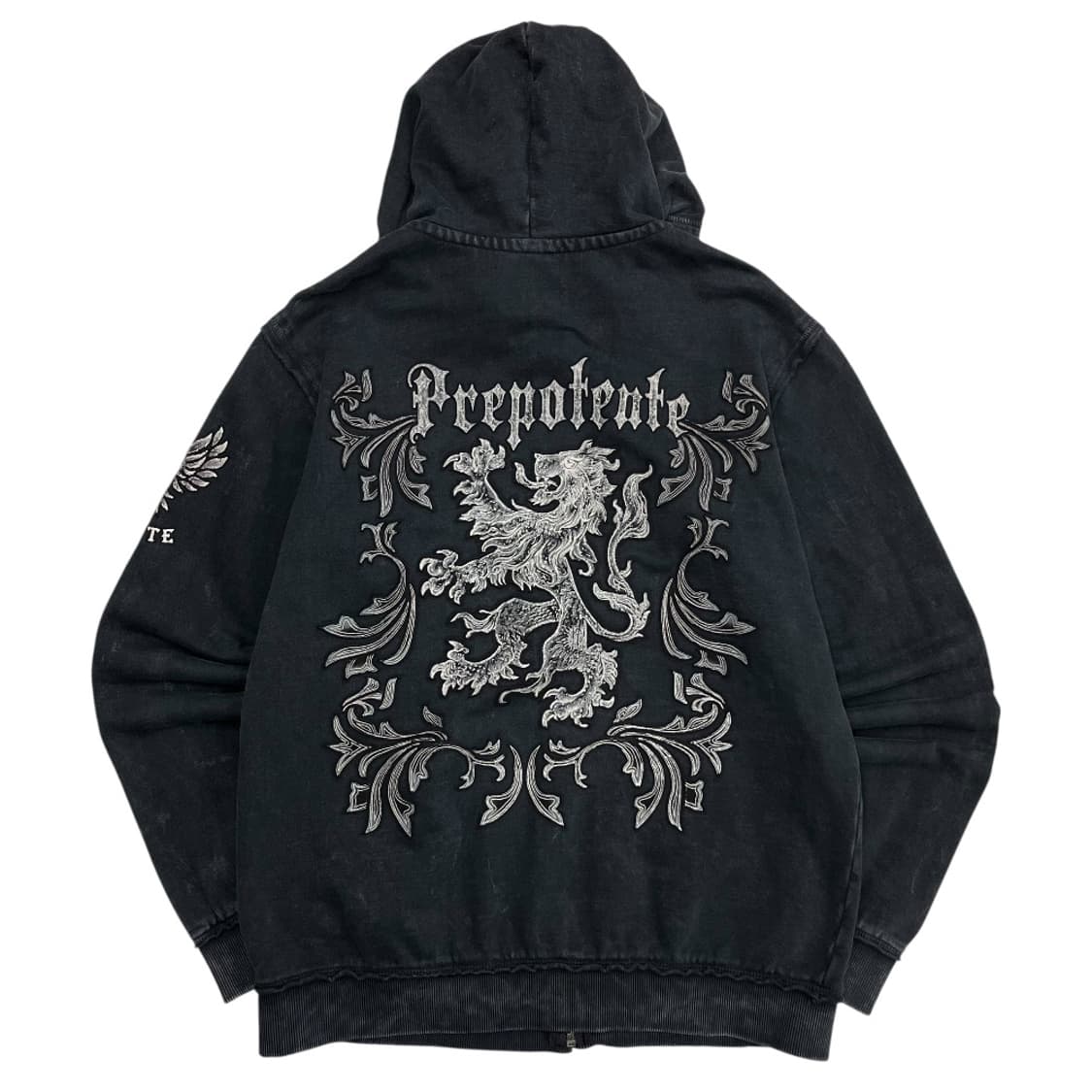 버커루 y2k 락시크맛 센터프린팅 블랙 후드집업 상품이미지5