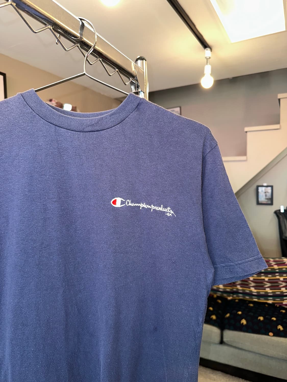 Champion Products line navy logo T-shirt 상품이미지4