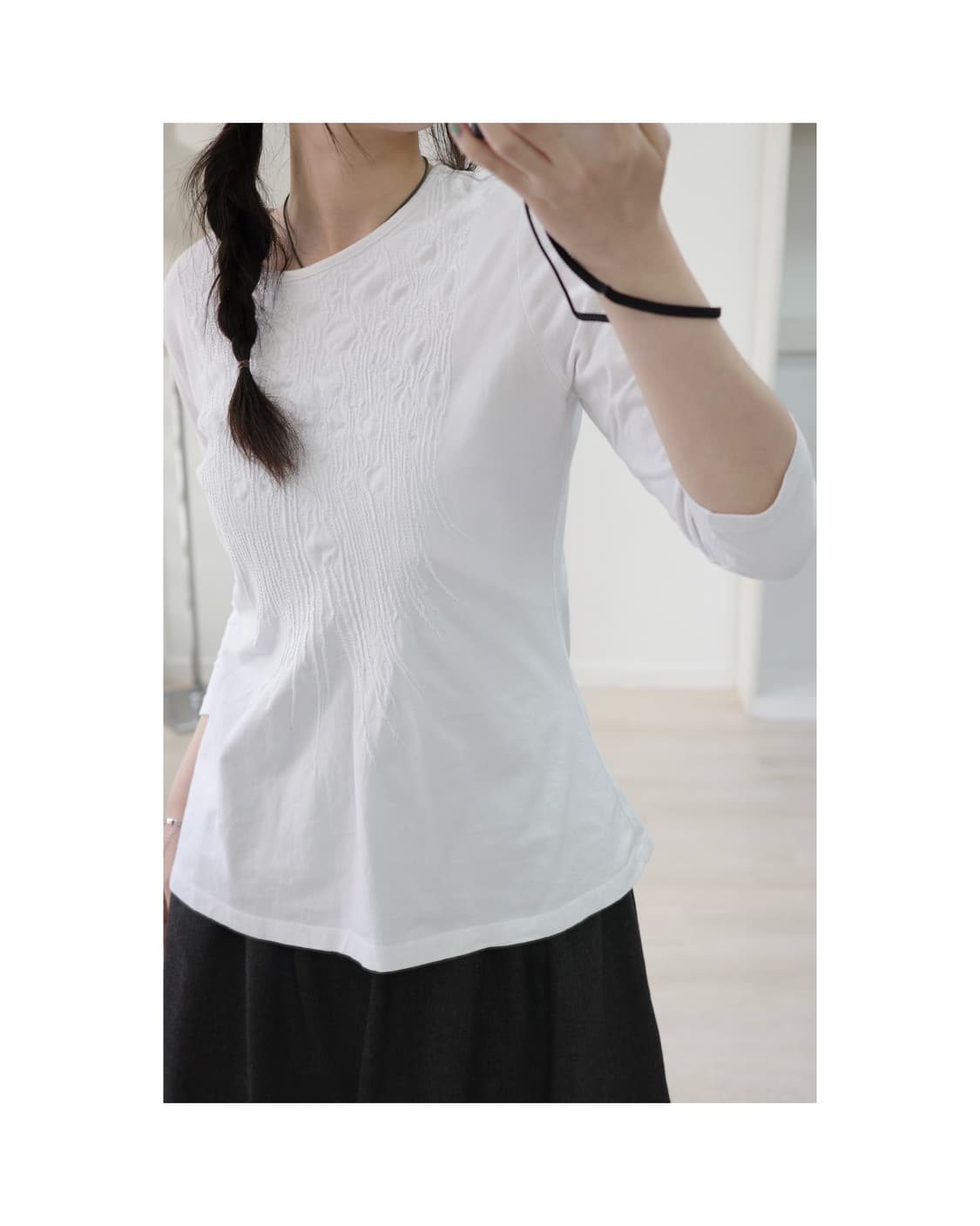Dot pleats white sleeve 상품이미지2