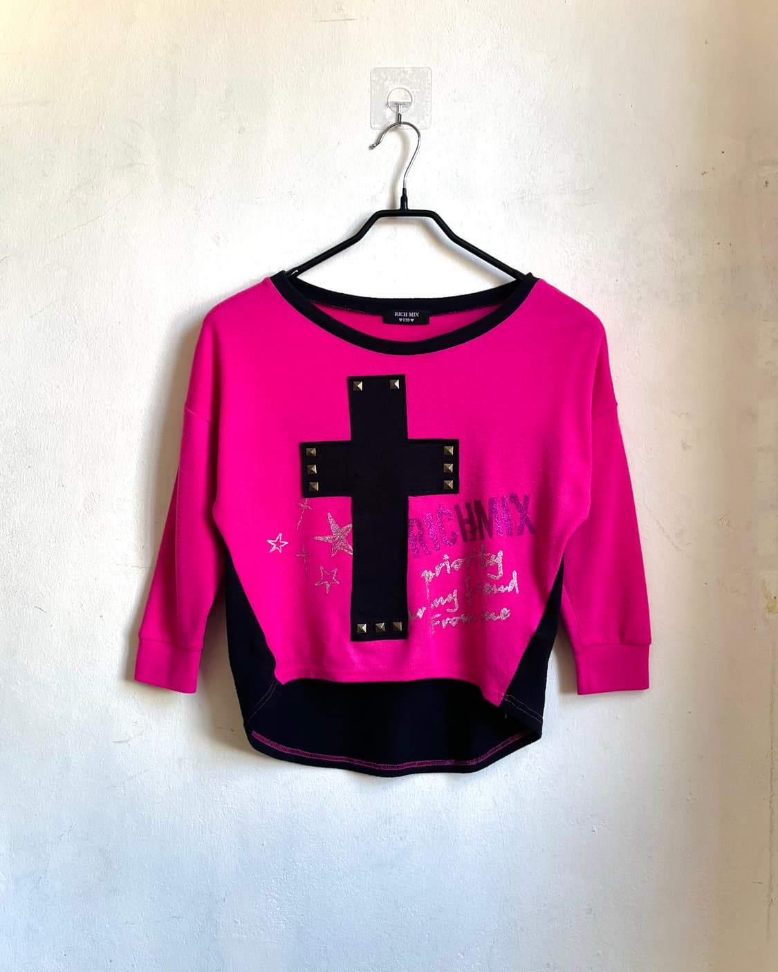 Japanese Vintage Rock Studs Cross Top 상품이미지3