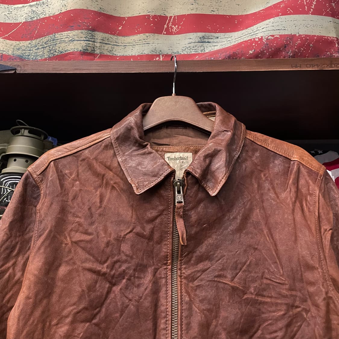 90s 팀버랜드 올드 레더 램스킨 가죽 자켓 상품이미지3