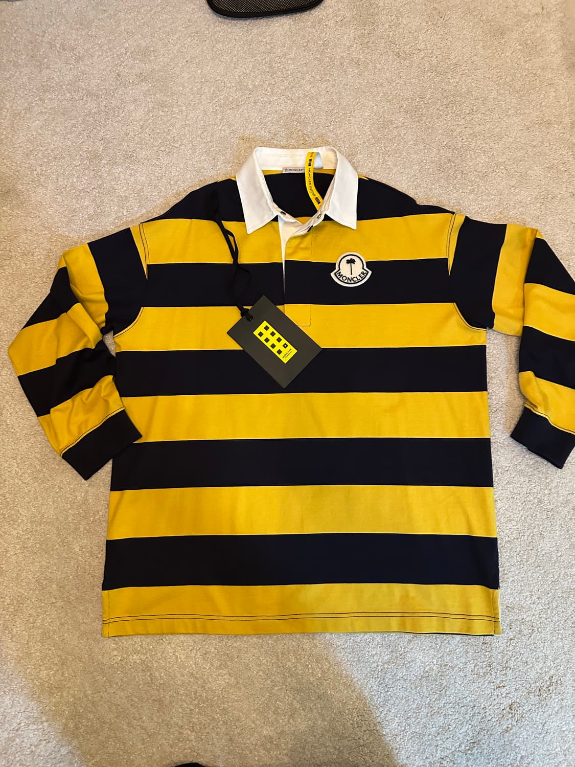 몽클레르 x 팜 엔젤스 스트라이프 롱슬리브 폴로 셔츠 상품이미지1