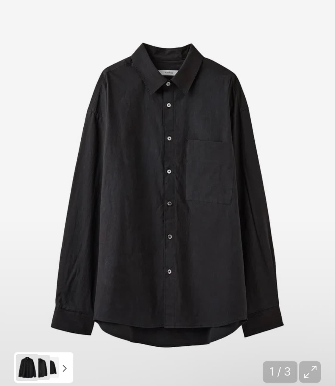 아르반 크리즈 블랭크 셔츠 블랙 2사이즈 상품이미지1