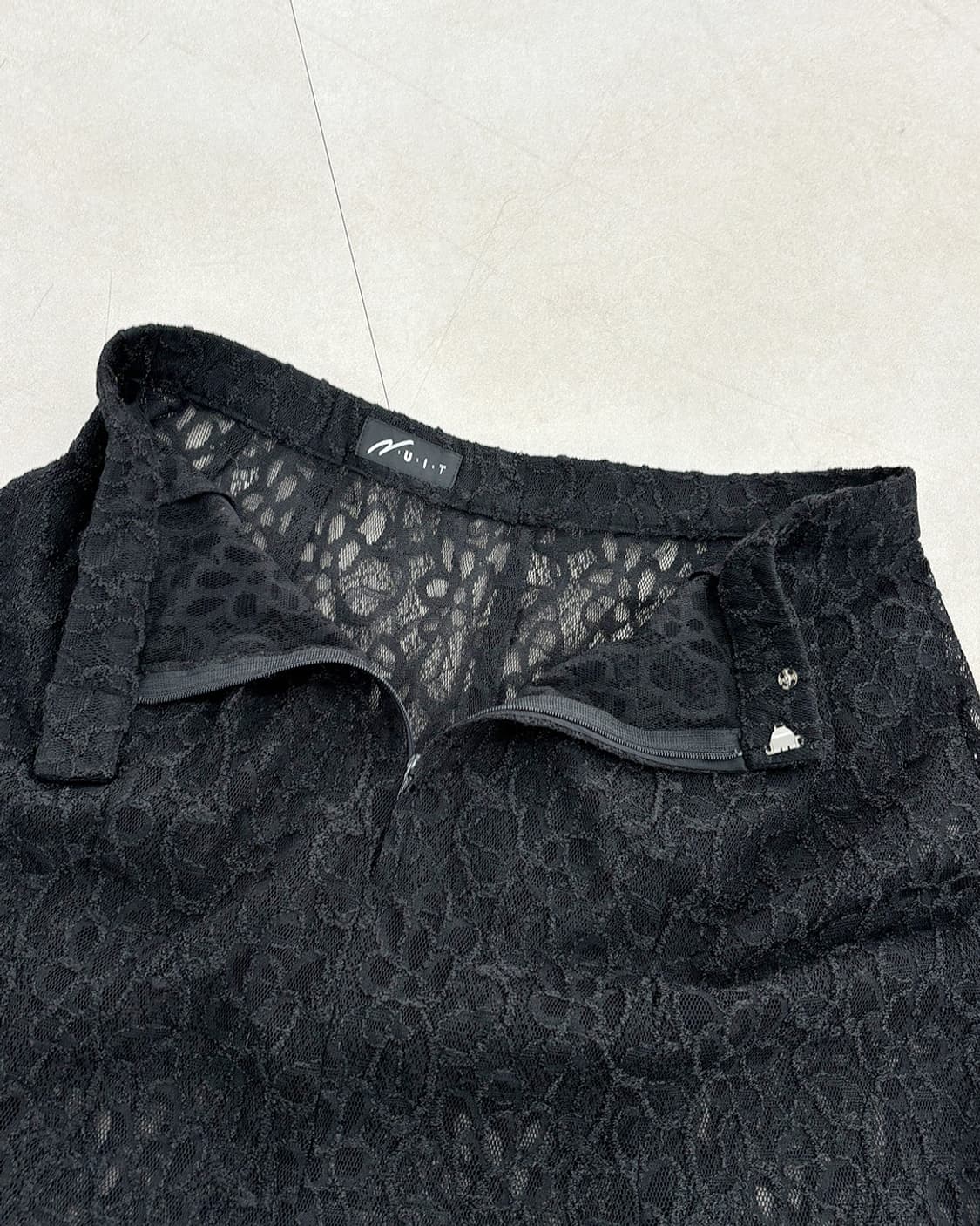 Nuit noir black lace layered long skirt 상품이미지4