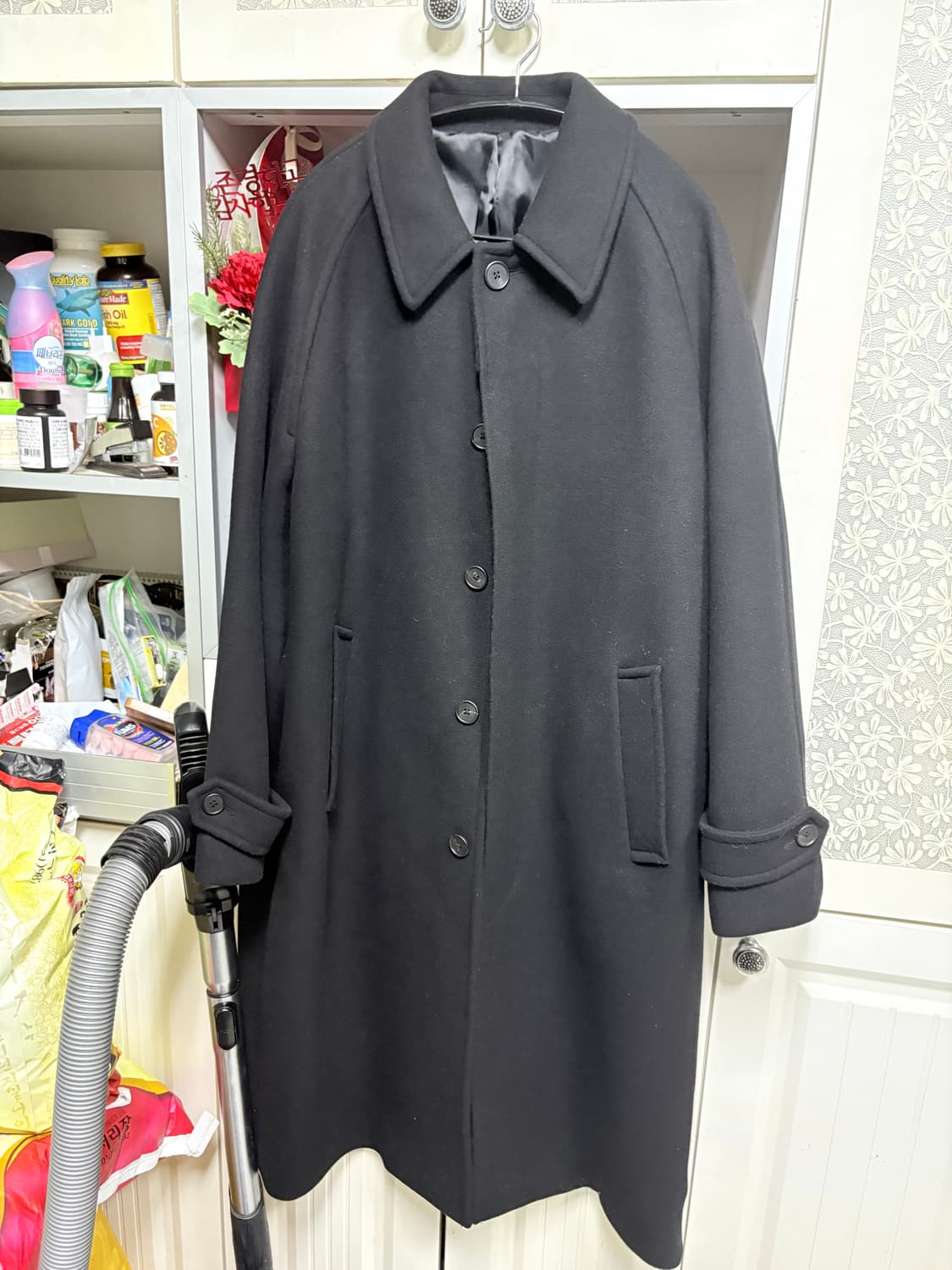 무탠다드 캐시미어 블렌드 발마칸 코트 블랙L 상품이미지5