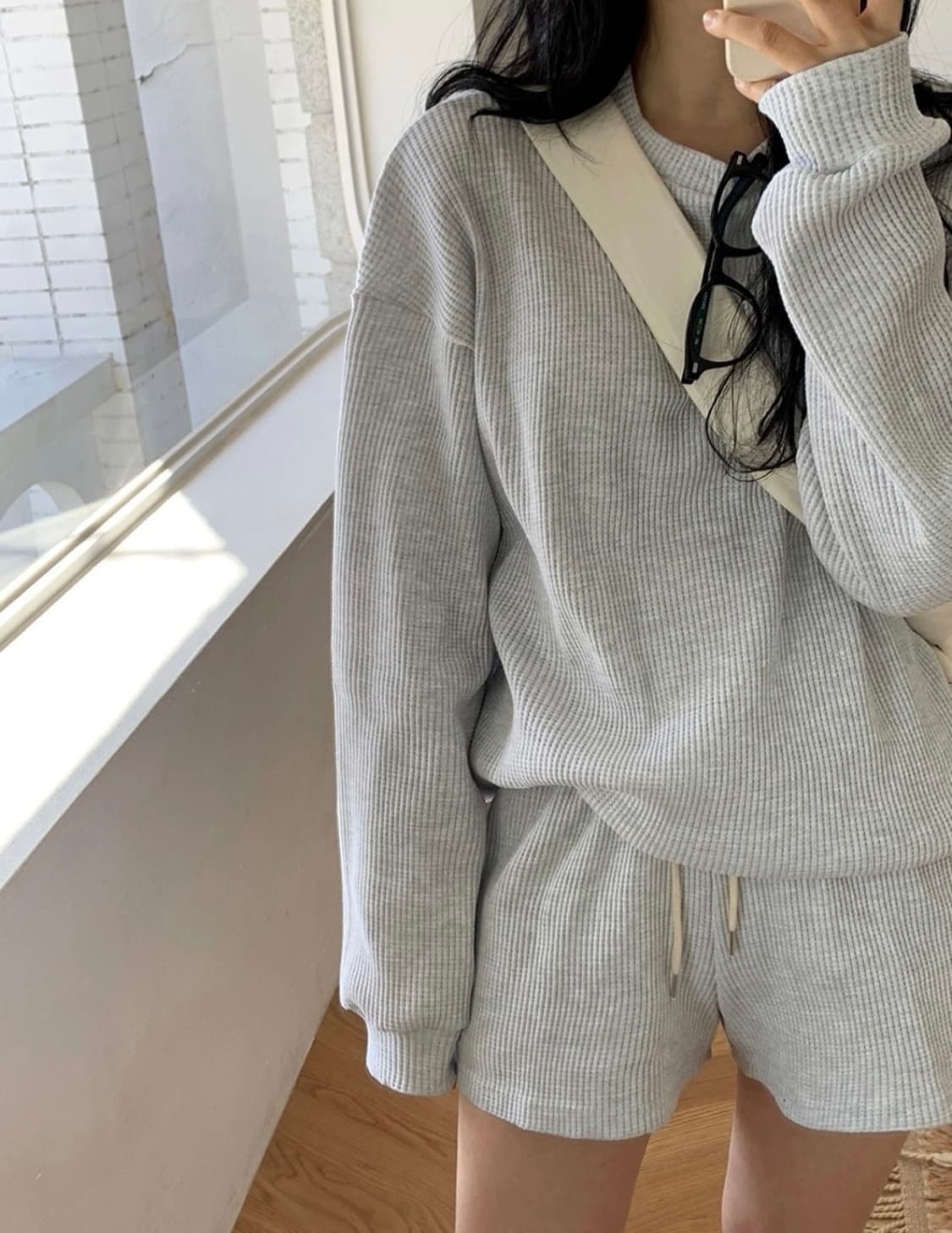 트렌디어패럴 와플맨투맨 새상품 상품이미지4