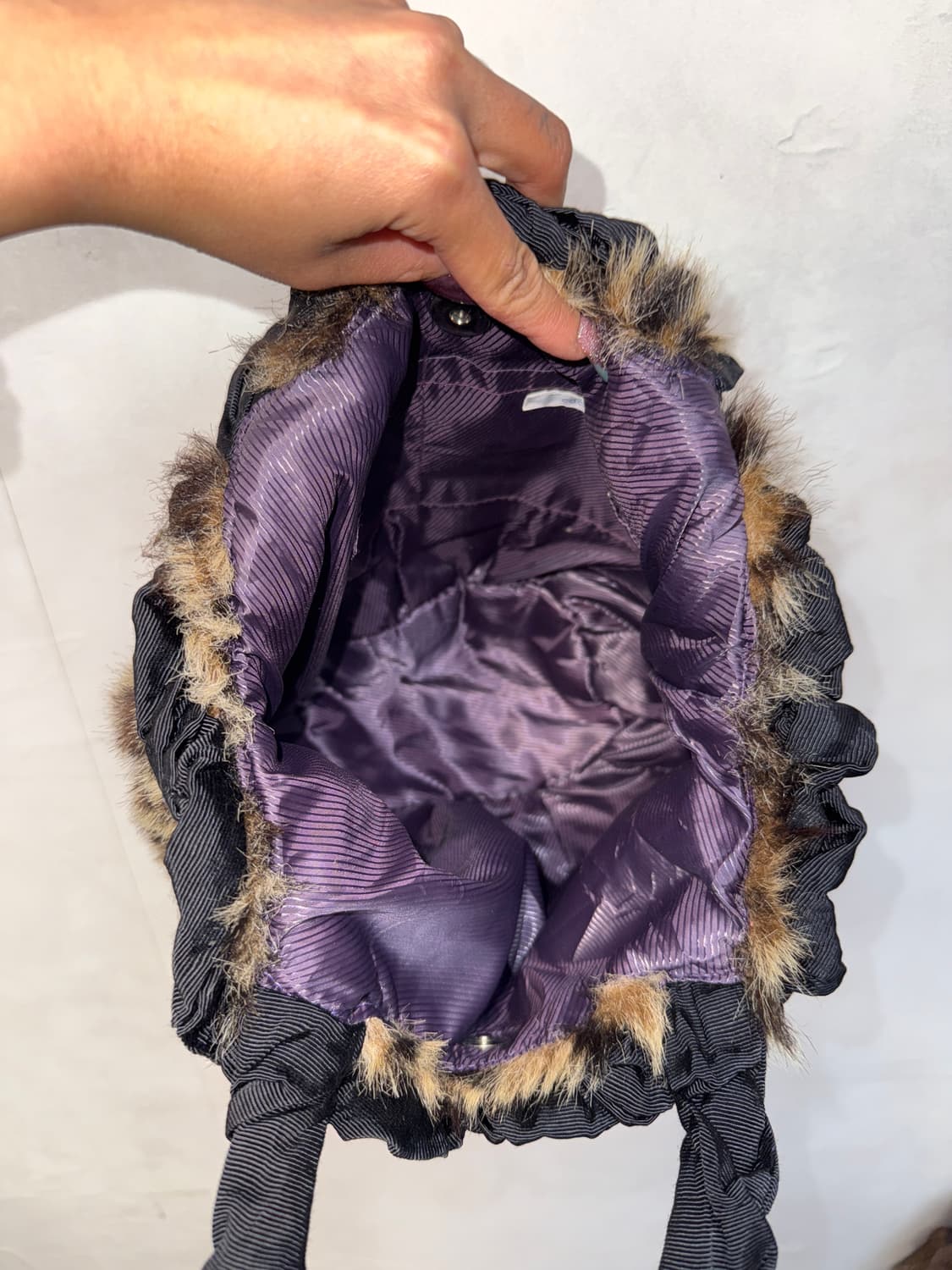 Mixed brown leopard fur shoulder bag 상품이미지6