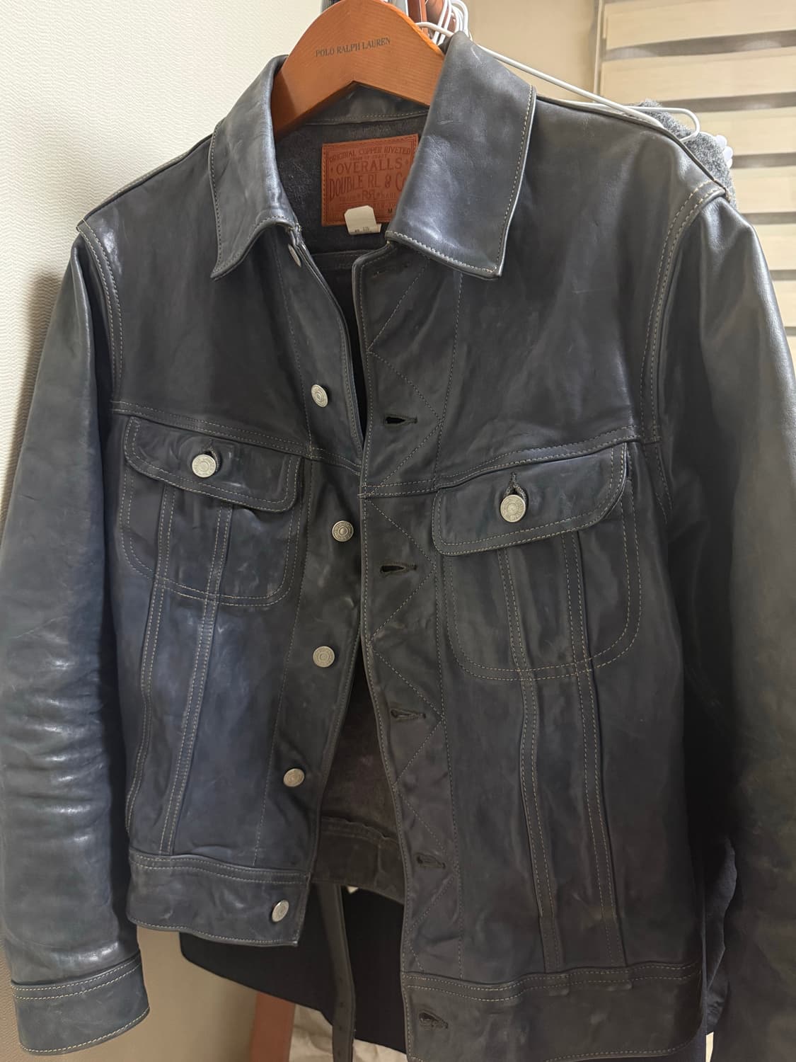 RRL lot 271 리랜드 가죽자켓 인디고 다잉 m size 상품이미지2