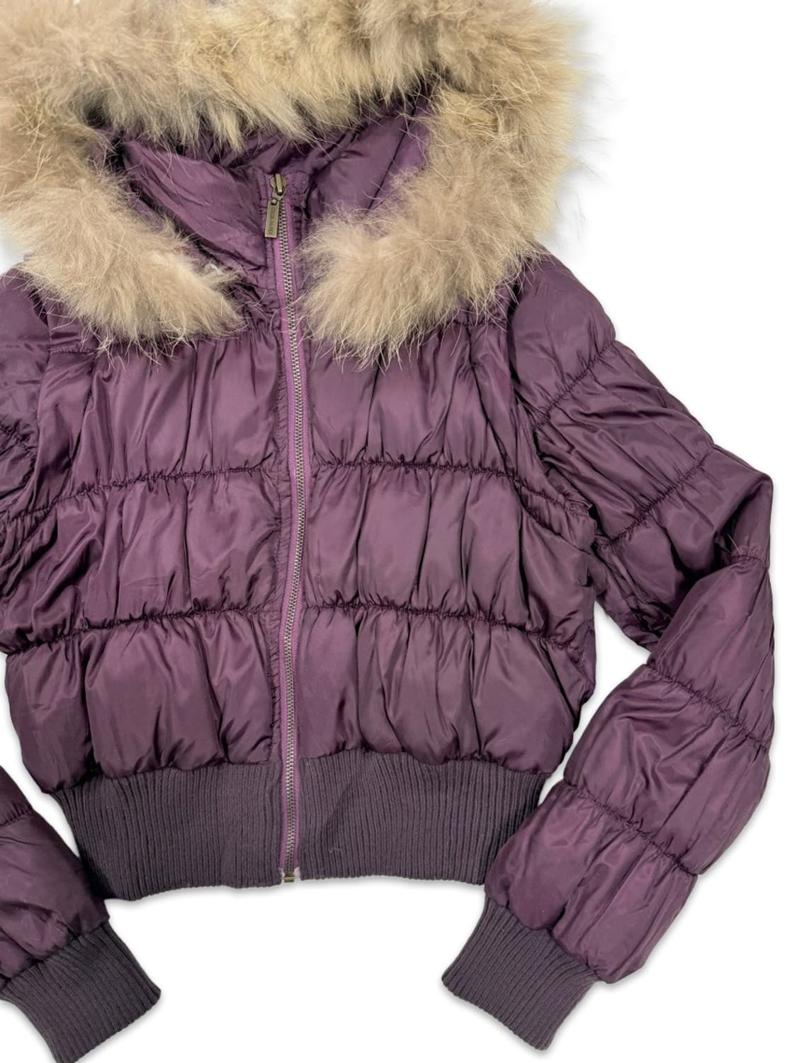 빈티지 Cecil McBee 바이올렛 퍼 2way 숏 패딩 상품이미지2