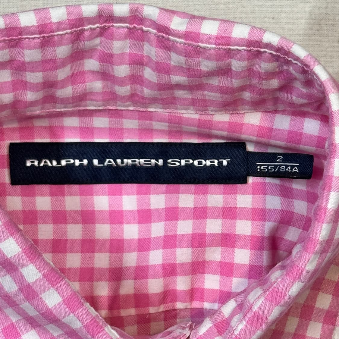 S) 폴로 랄프로렌 클래식 핑크 깅엄 체크 포플린 셔츠 상품이미지6