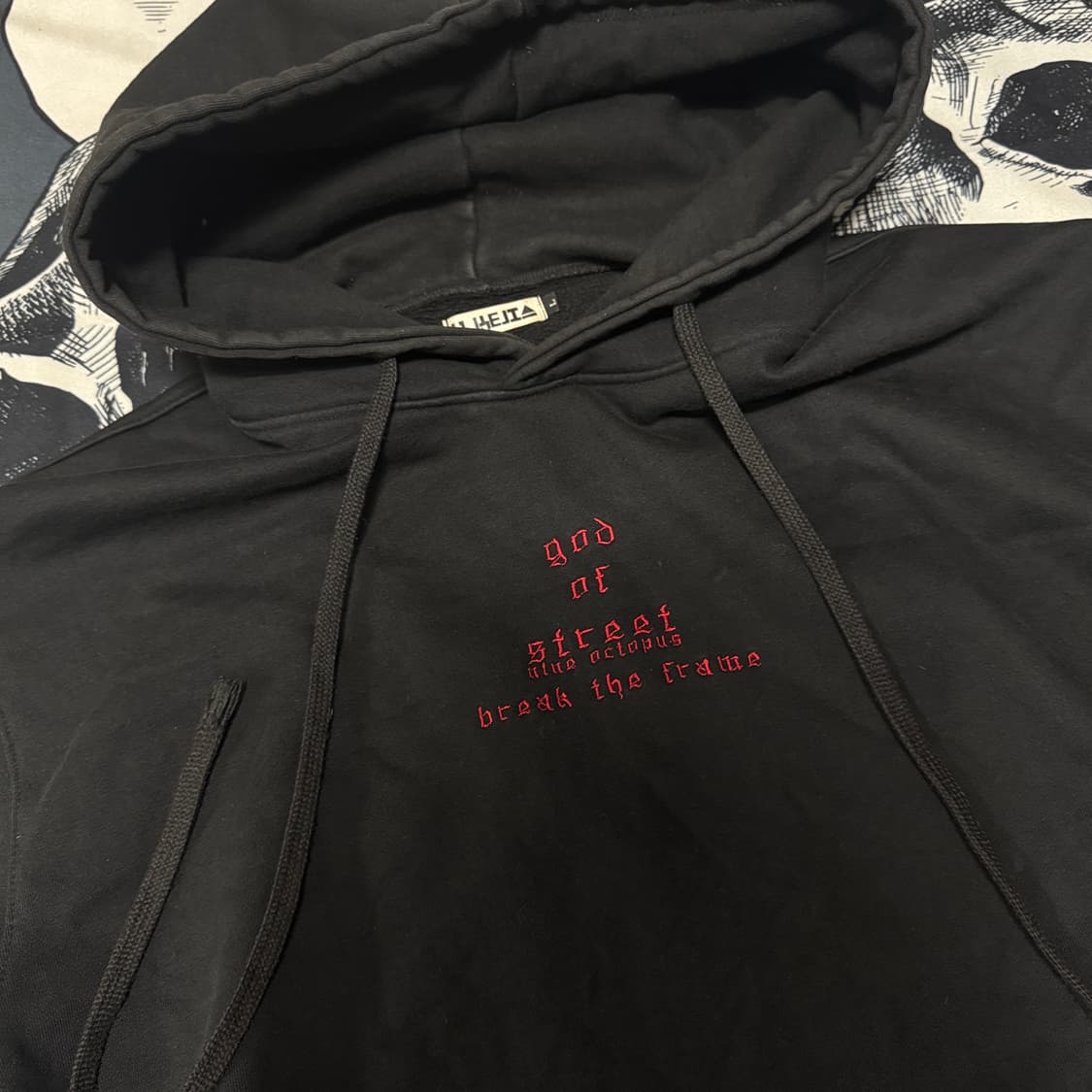 나인옥토퍼스 자수후드티 L사이즈  상품이미지3