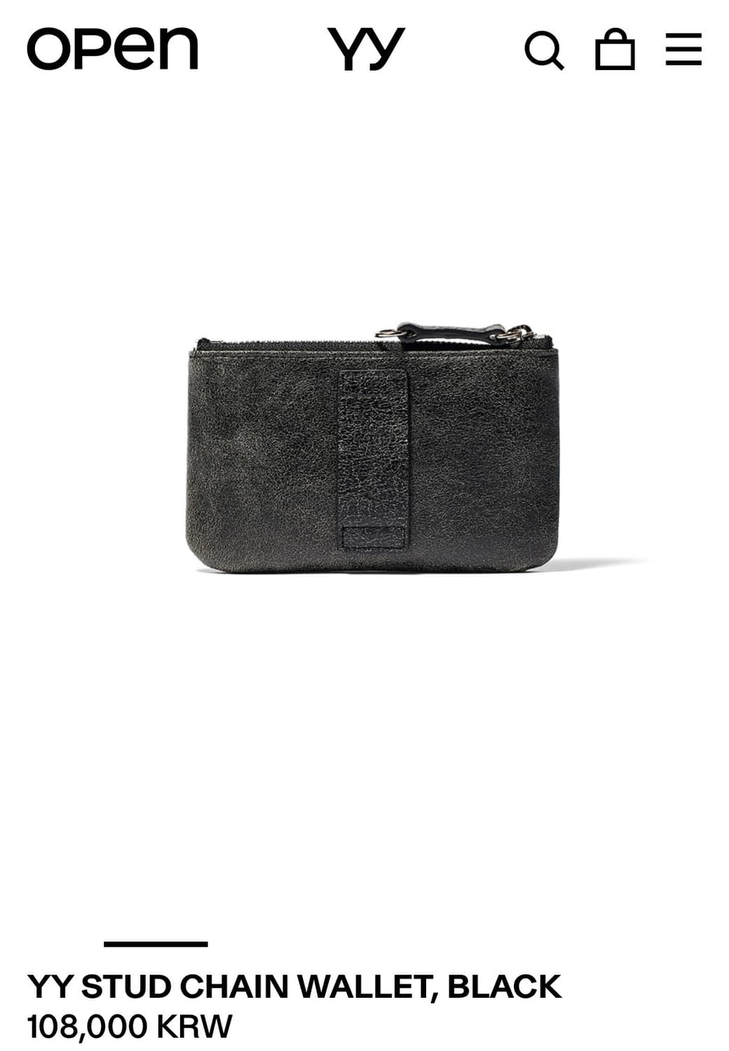 오픈와이와이 OPEN YY 스터드 블랙 카드지갑 상품이미지2