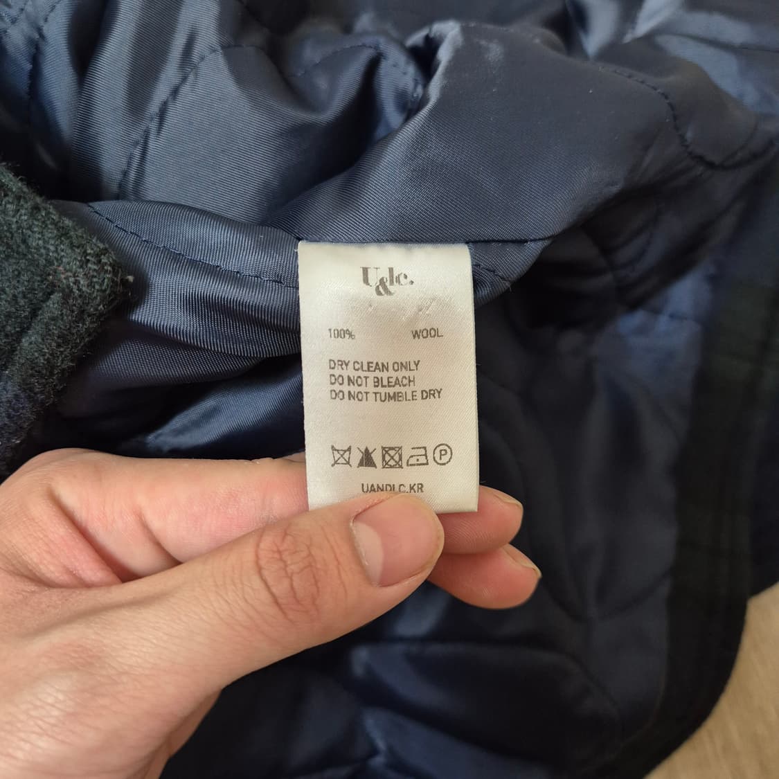유앤엘씨 남성 울 체크 더플코트  상품이미지5