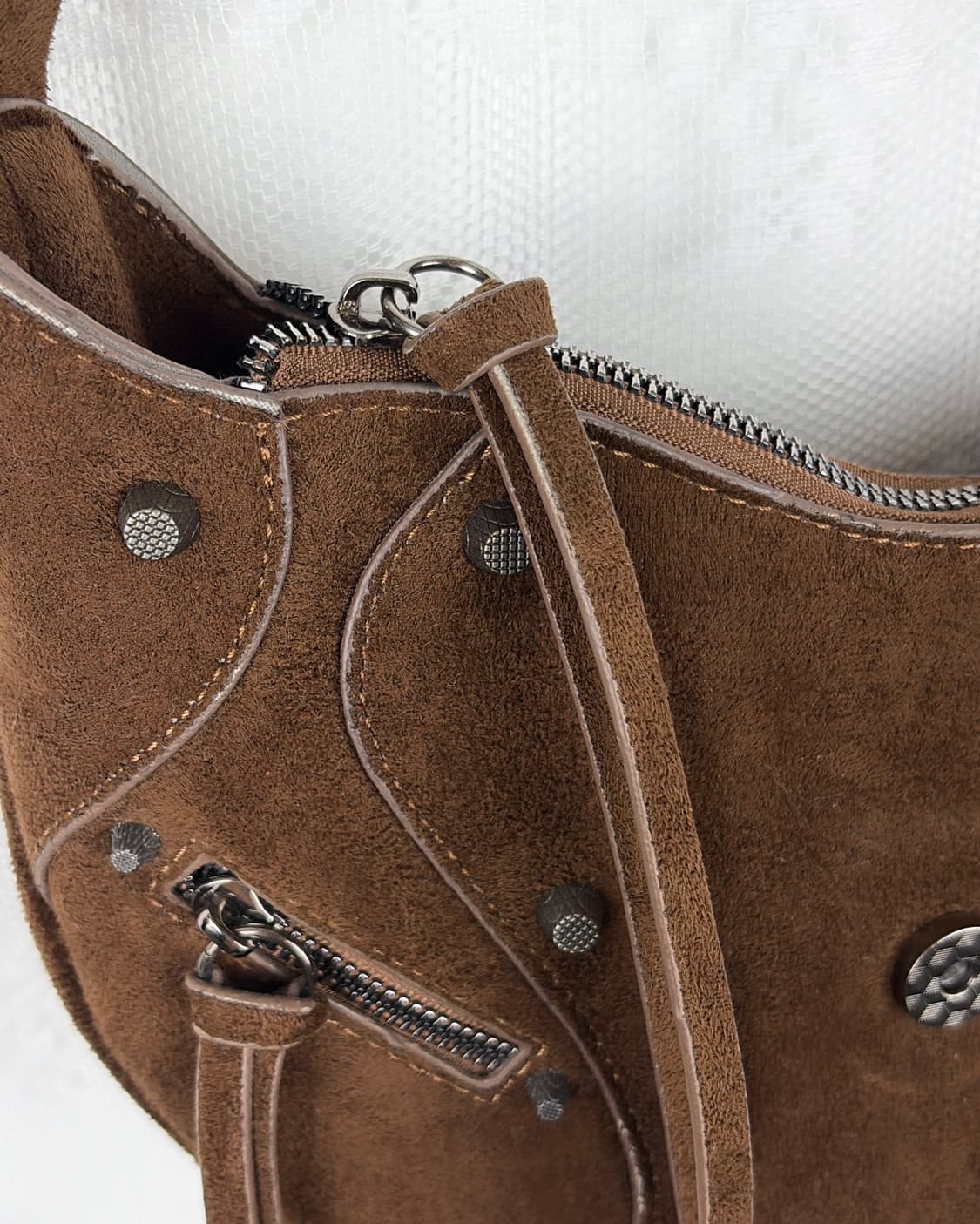 Y2K brown suede strap cross bag 상품이미지8