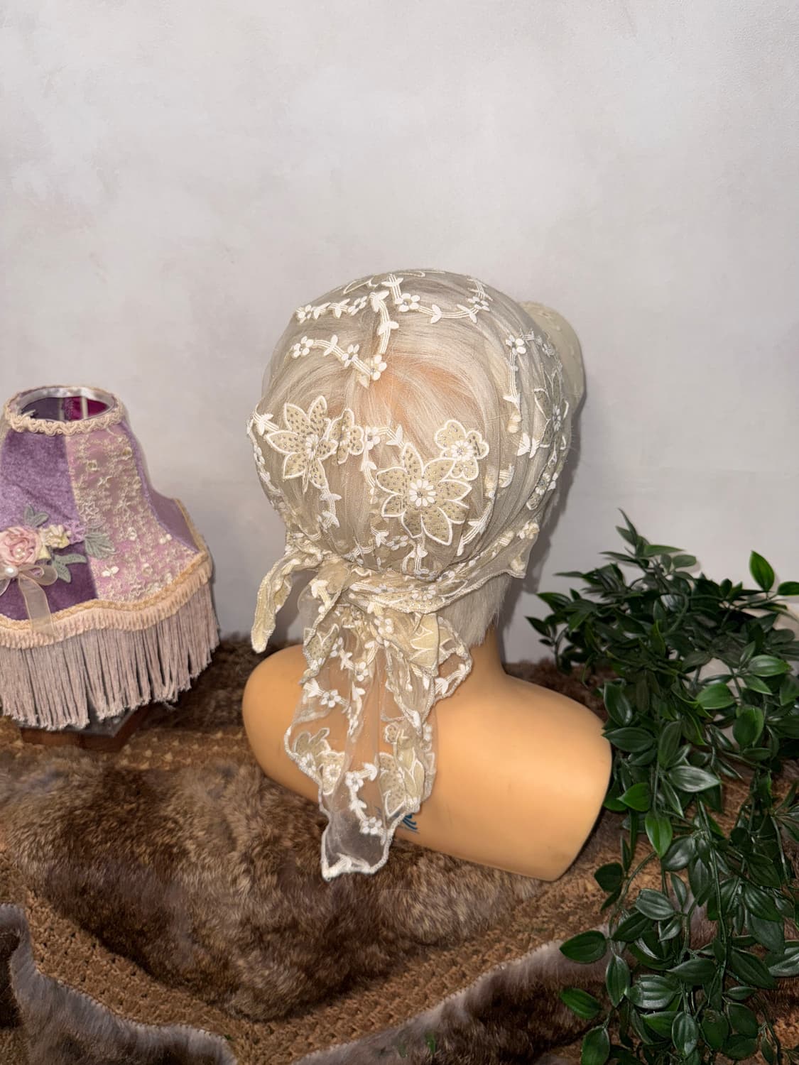 Ivory floral lace ball cap  상품이미지2