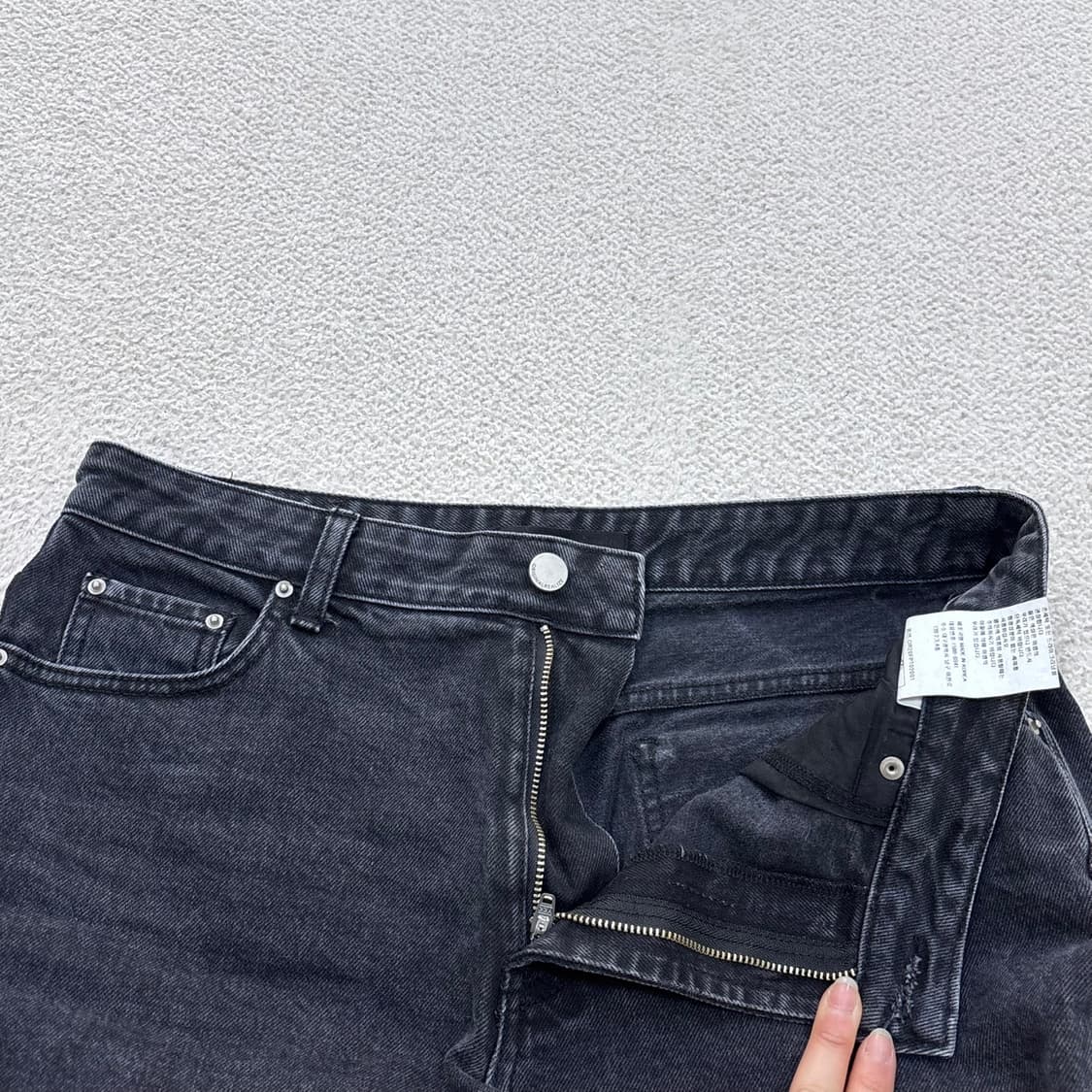 L ORR 블랙 와이드 데님 팬츠 0326E 상품이미지5