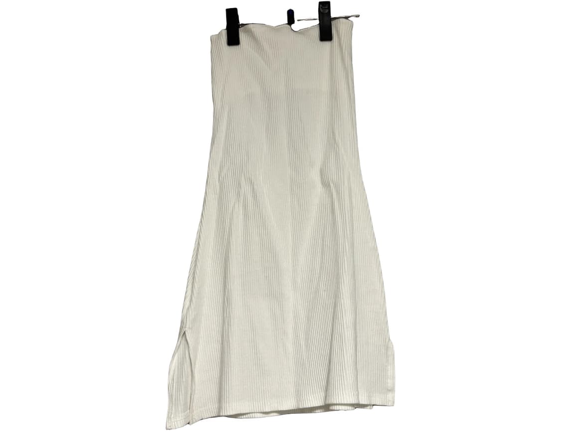 화이트 골지 니트 튜브 롱 원피스 상품이미지1