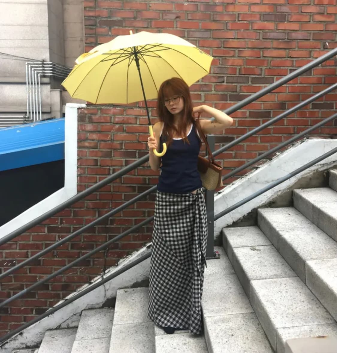 맥시 체크 스커트 상품이미지3