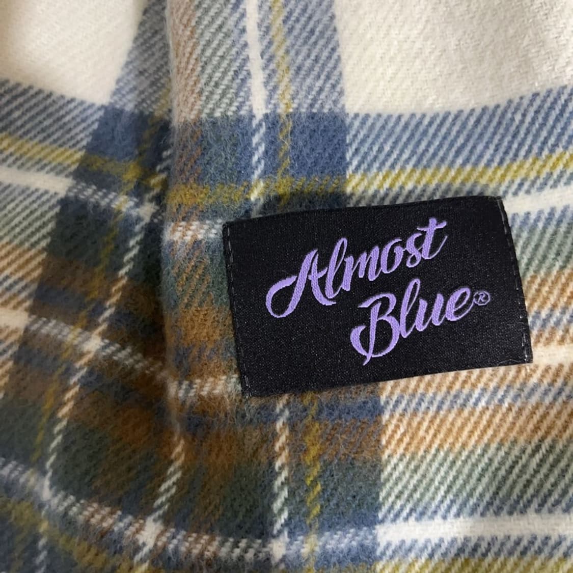얼모스트 블루 폭닥 플란넬 체크 목도리 머플러 C07108 상품이미지4