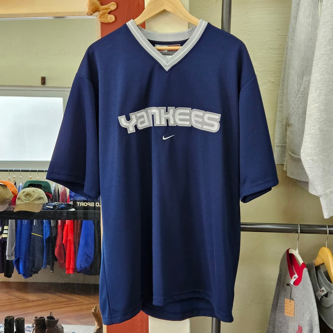 90~00s 나이키 뉴욕양키스 웜업 반팔 상품이미지1