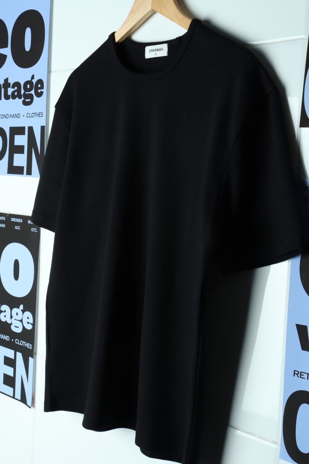 (M-2XL) 자바나스 반팔 티셔츠 무지 박시 블랙-H30762 상품이미지1