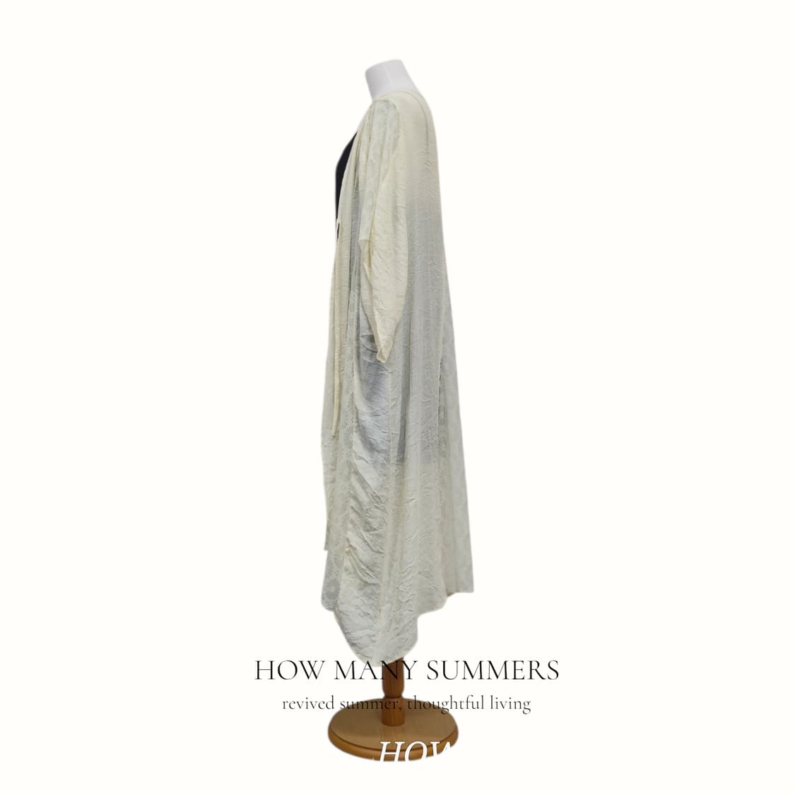 일본 빈티지 시스루 레이스 롱 가디건 여름 로브 커버업 모리걸 펀칭  상품이미지2