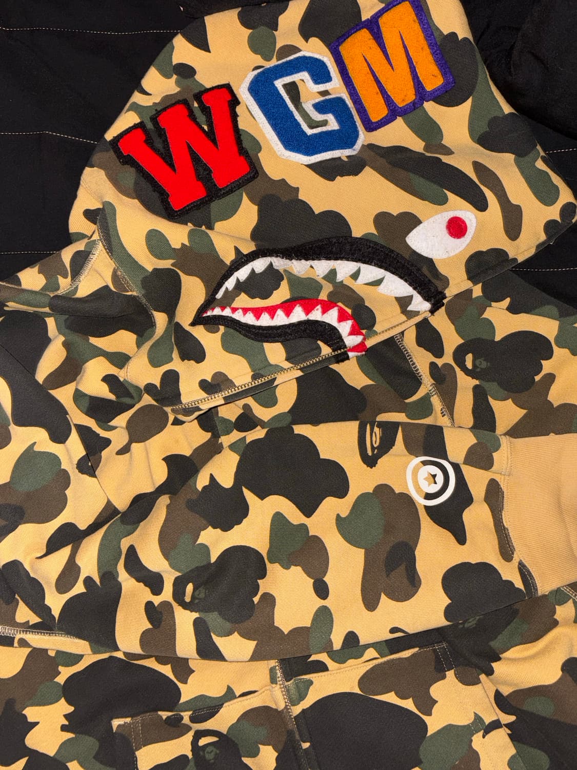 베이프 카모 샤크 풀집후드 옐로우 황계 XL 상품이미지1